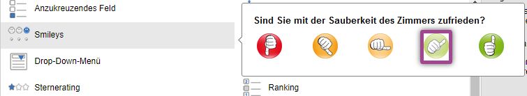 Smileys zur Beantwortung von Fragen nutzen